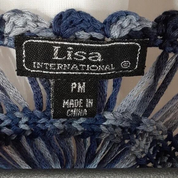 Lisa international size PM loose knit sweater See (pics) blue * - Picture 6 of 12